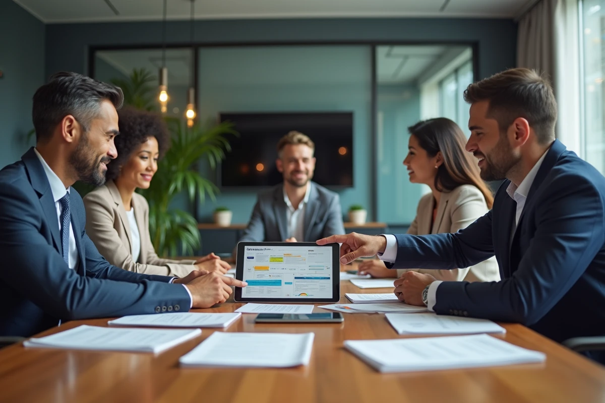 Groupe de professionnels en réunion de travail